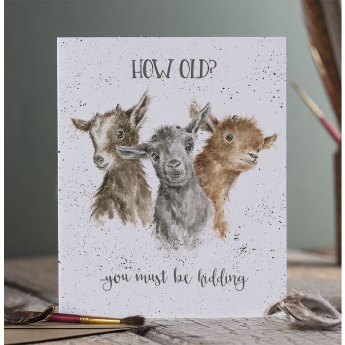 Wrendale Designs "Just Kidding" Goat Birthday Card